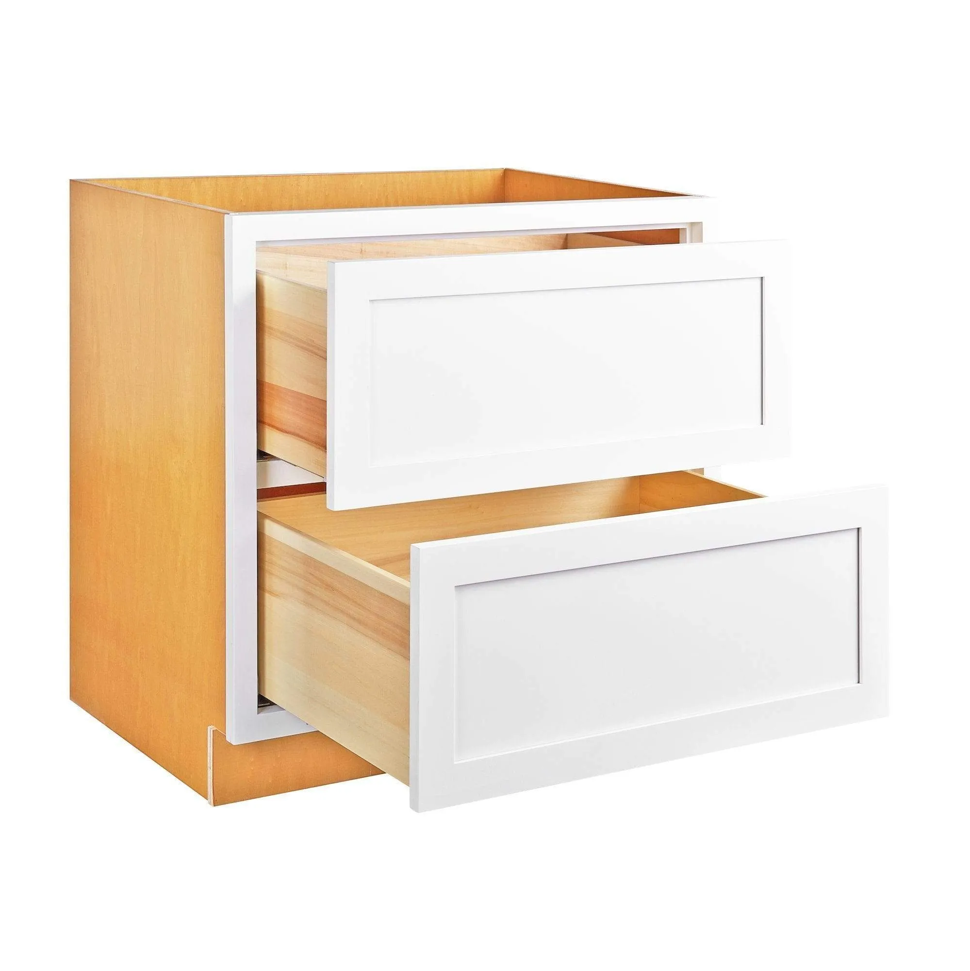 2 Drawer Base Custom Inset Cabinet 9", 12", 15", 18", 21", 24", 27", 30" and 33"