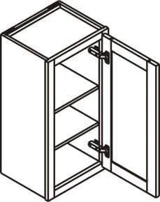 30" Tall White Oak Inset Shaker Wall Cabinet - Single Door 9", 12", 15", 18" & 21" - Special Order