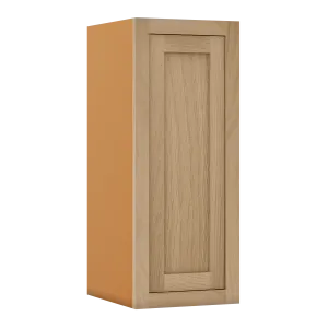 30" Tall White Oak Inset Shaker Wall Cabinet - Single Door 9", 12", 15", 18" & 21" - Special Order