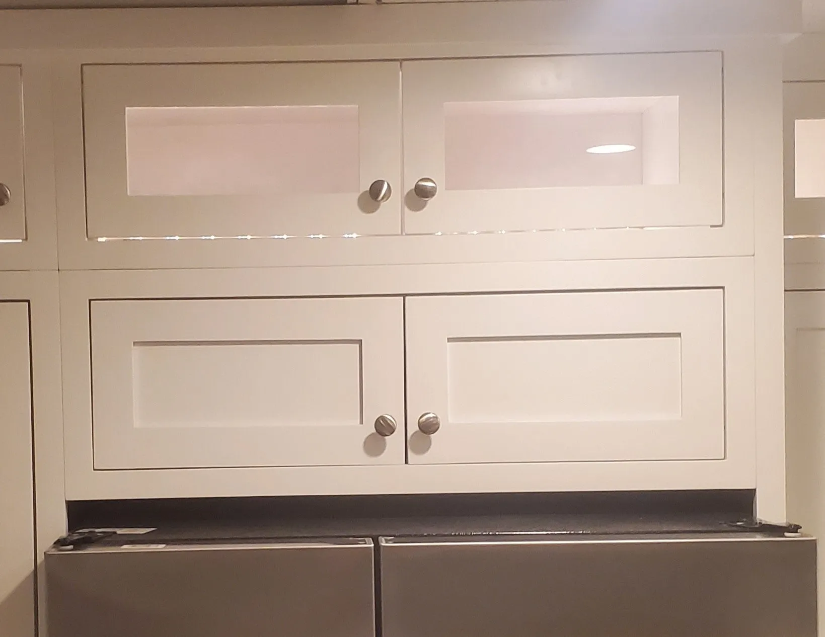 33" Wide Custom Color Stacker Inset Shaker Wall Cabinet - Single Door 12", 15", 18", 21"& 24" Tall
