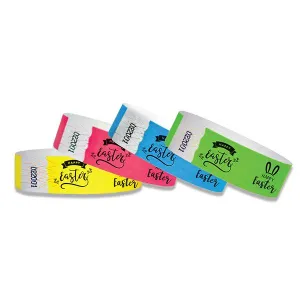 3/4 Happy Easter Tyvek Wristbands