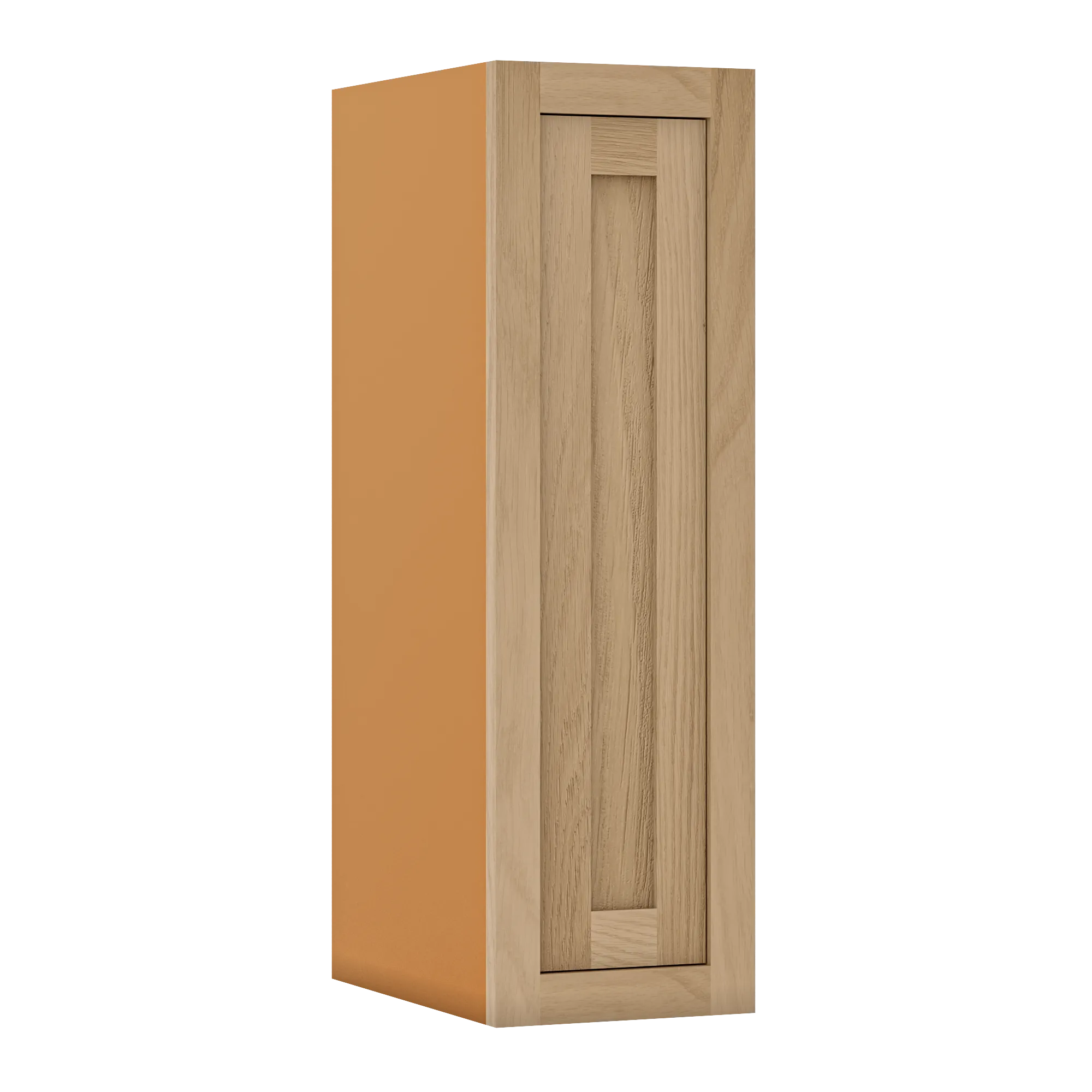 36" Tall White Oak Inset Shaker Wall Cabinet - Single Door 9", 12", 15", 18" & 21"