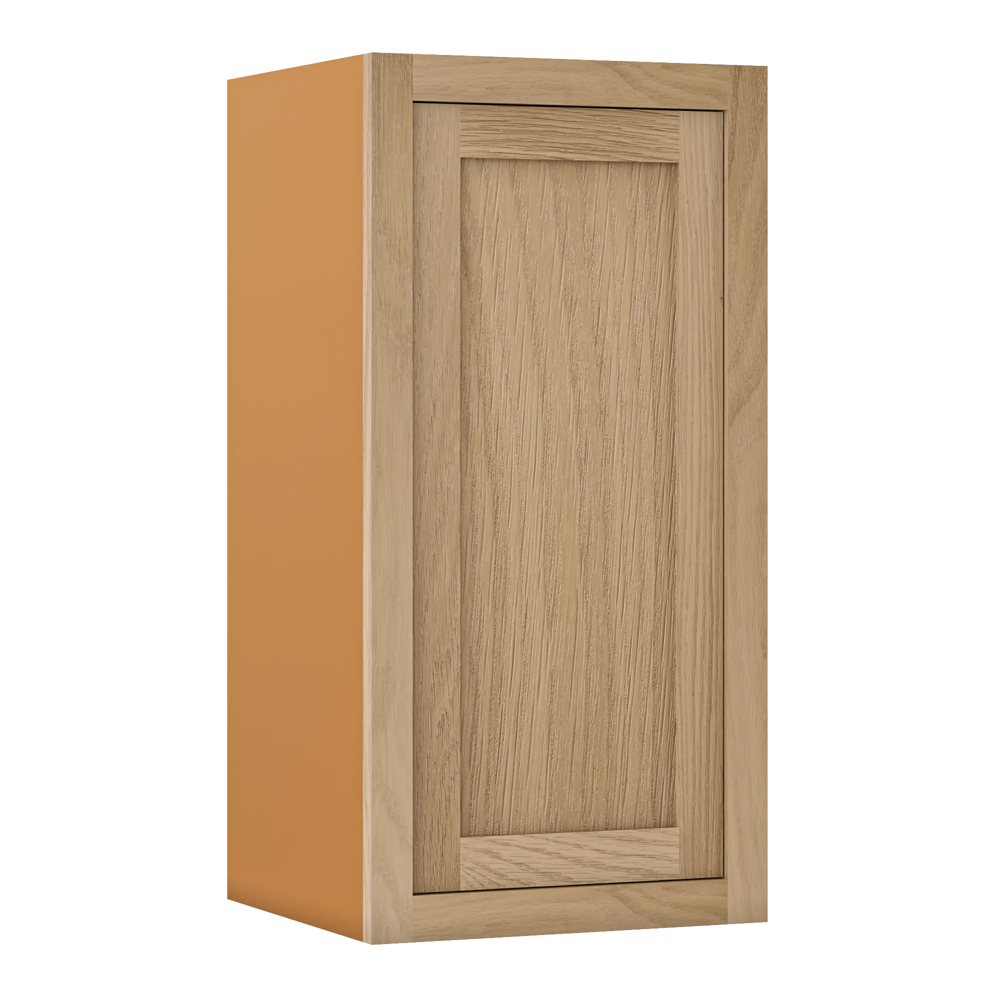 36" Tall White Oak Inset Shaker Wall Cabinet - Single Door 9", 12", 15", 18" & 21"