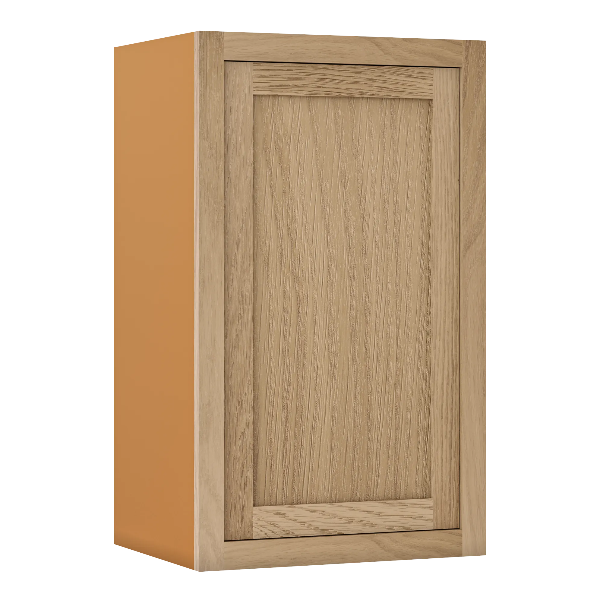 36" Tall White Oak Inset Shaker Wall Cabinet - Single Door 9", 12", 15", 18" & 21"