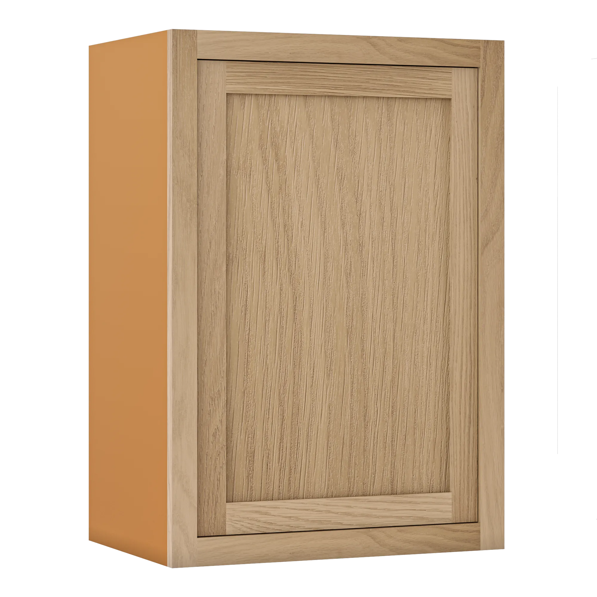 36" Tall White Oak Inset Shaker Wall Cabinet - Single Door 9", 12", 15", 18" & 21"