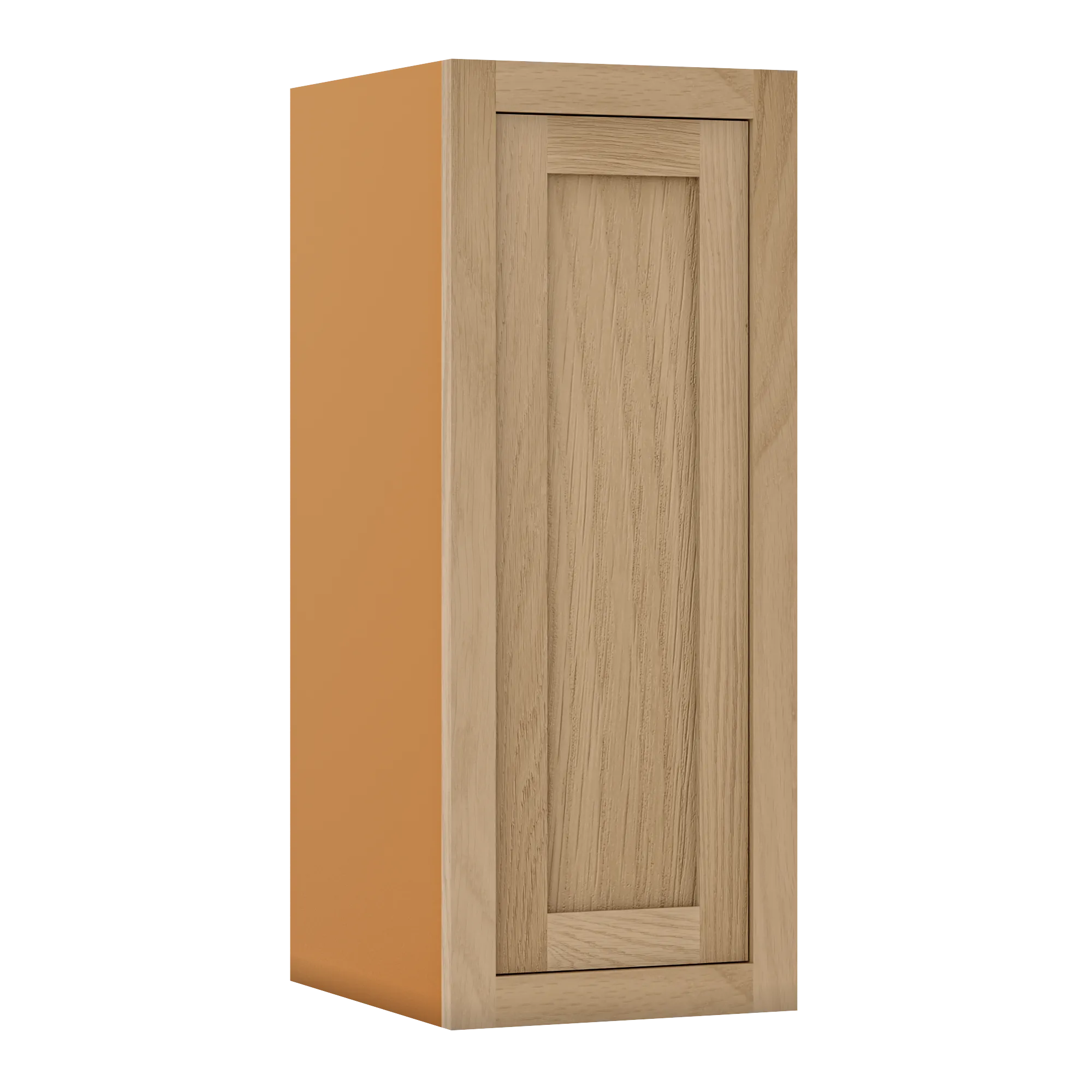 36" Tall White Oak Inset Shaker Wall Cabinet - Single Door 9", 12", 15", 18" & 21"