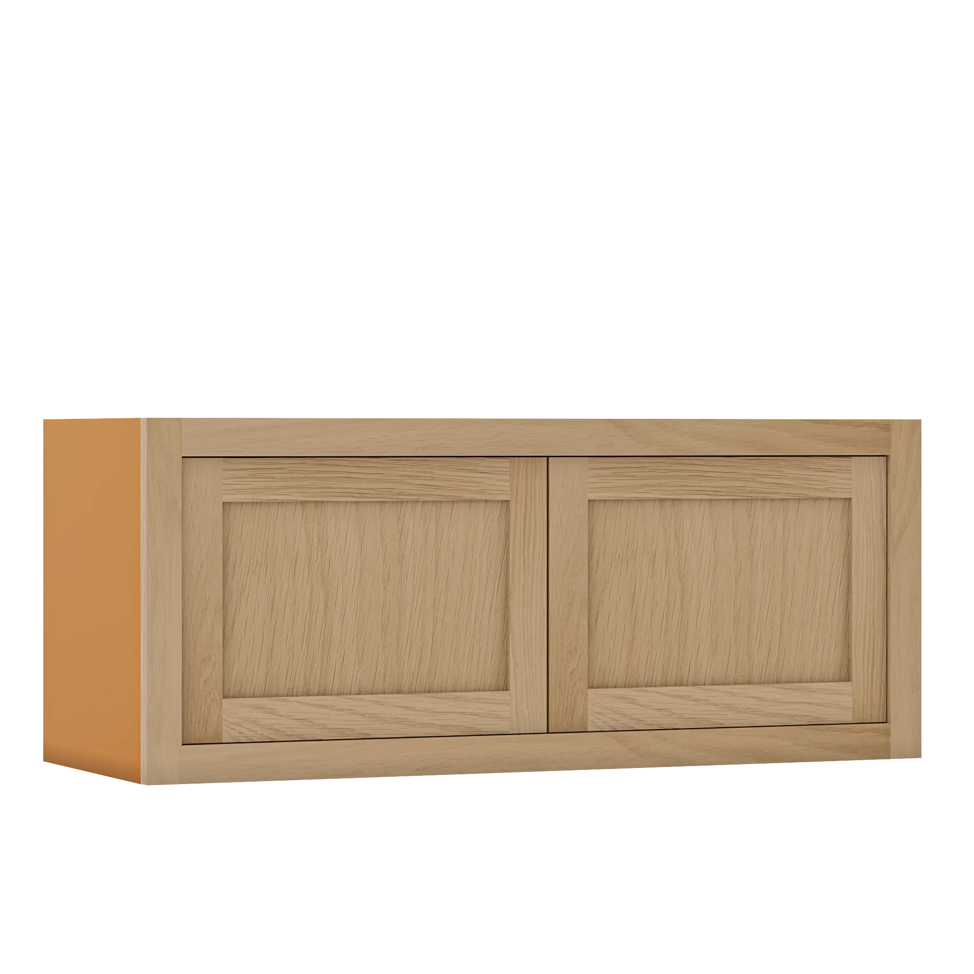 36" Wide Bridge White Oak Inset Shaker Wall Cabinet - Double Door 12", 15", 18", 21" & 24" Tall