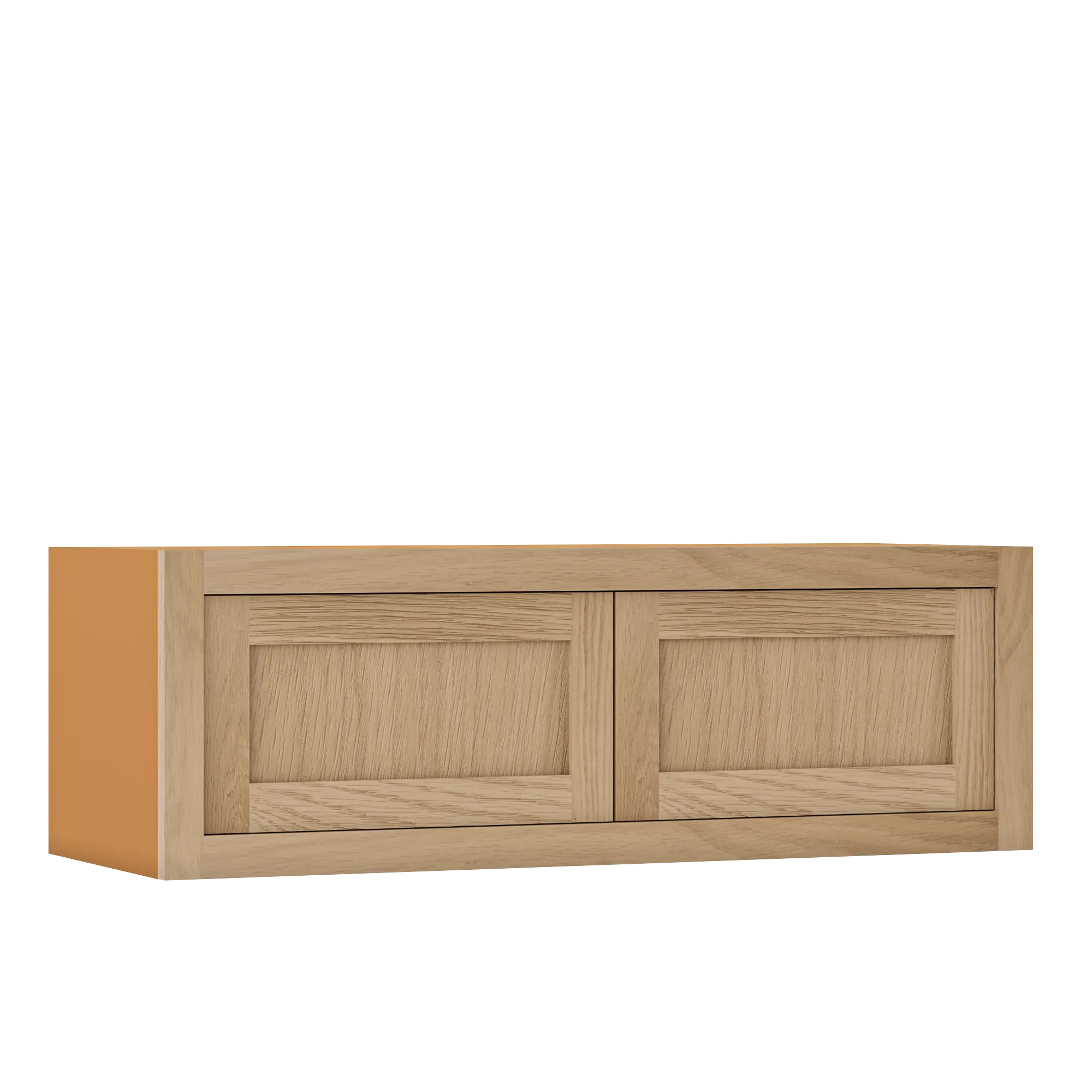 36" Wide Bridge White Oak Inset Shaker Wall Cabinet - Double Door 12", 15", 18", 21" & 24" Tall