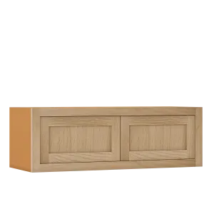 36" Wide Bridge White Oak Inset Shaker Wall Cabinet - Double Door 12", 15", 18", 21" & 24" Tall