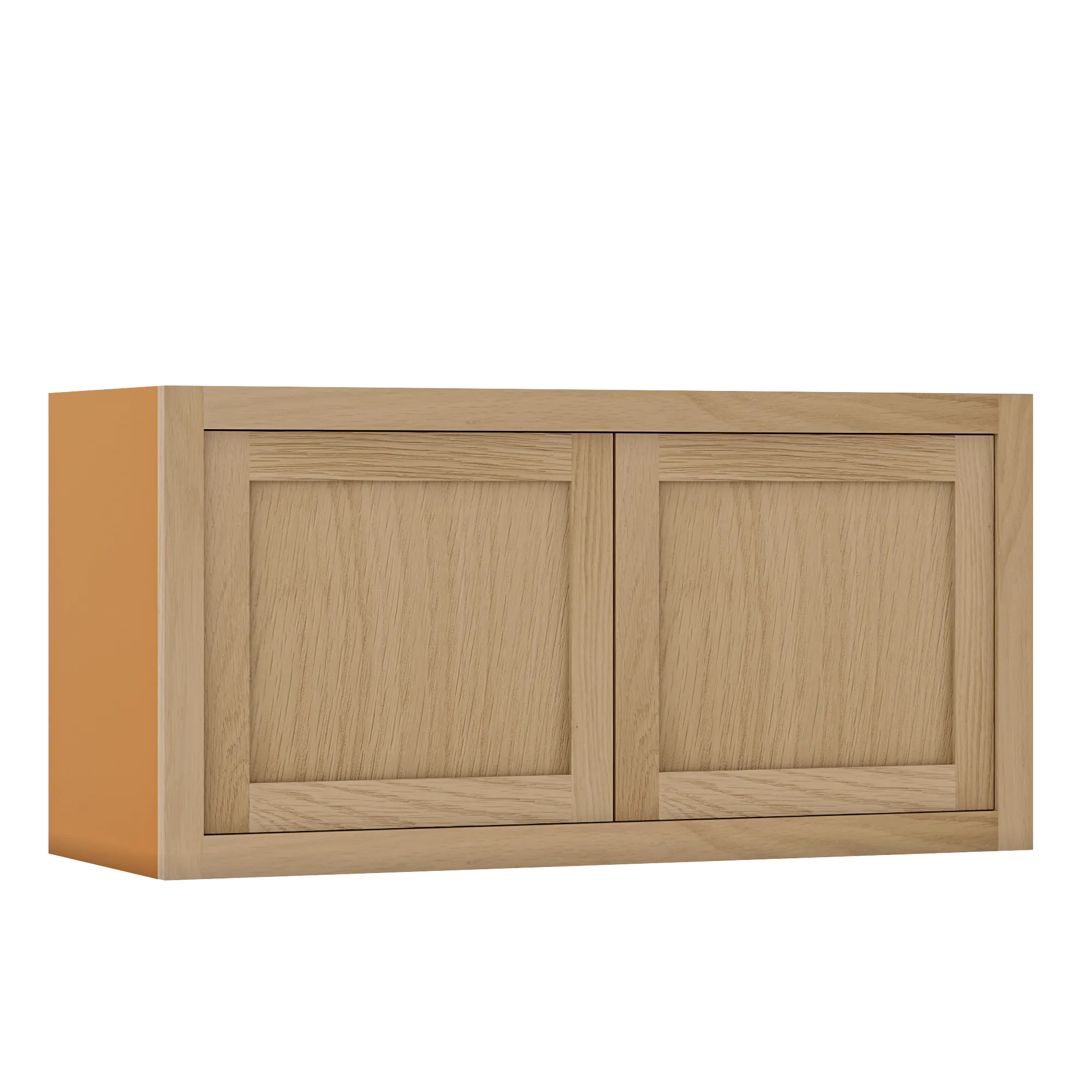 36" Wide Bridge White Oak Inset Shaker Wall Cabinet - Double Door 12", 15", 18", 21" & 24" Tall