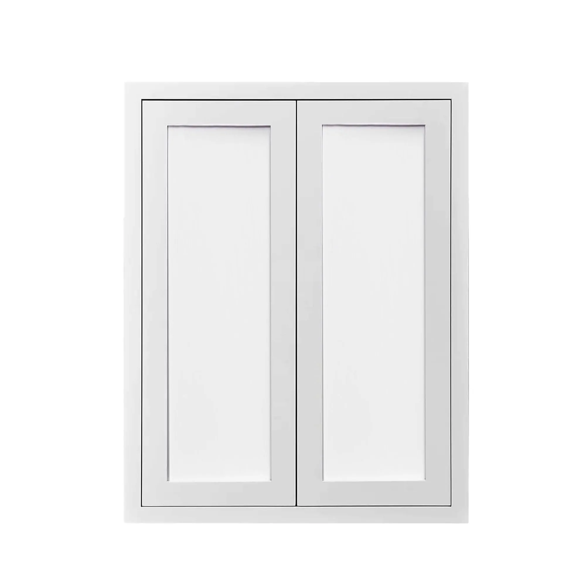 39" Tall Custom Color Glass Ready Inset Shaker Wall Cabinet - Double Door 24", 27", 30", 33" & 36" Wide
