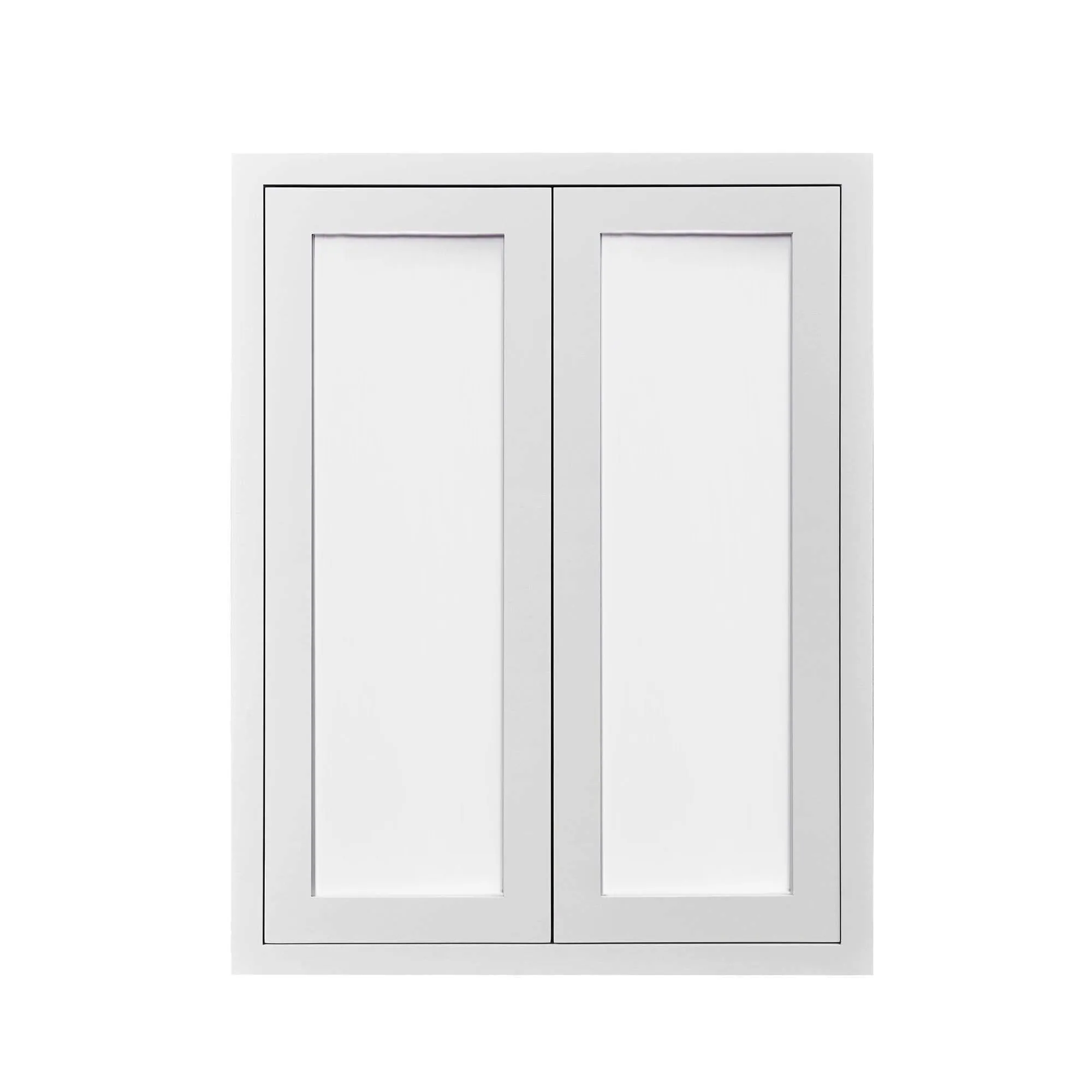 39" Tall Custom Color Glass Ready Inset Shaker Wall Cabinet - Double Door 24", 27", 30", 33" & 36" Wide