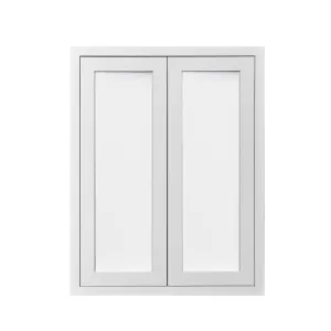 39" Tall Custom Color Glass Ready Inset Shaker Wall Cabinet - Double Door 24", 27", 30", 33" & 36" Wide