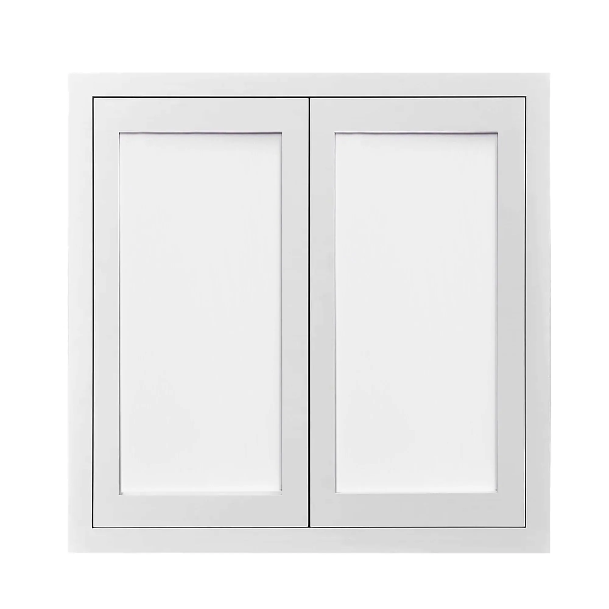 39" Tall Custom Color Glass Ready Inset Shaker Wall Cabinet - Double Door 24", 27", 30", 33" & 36" Wide