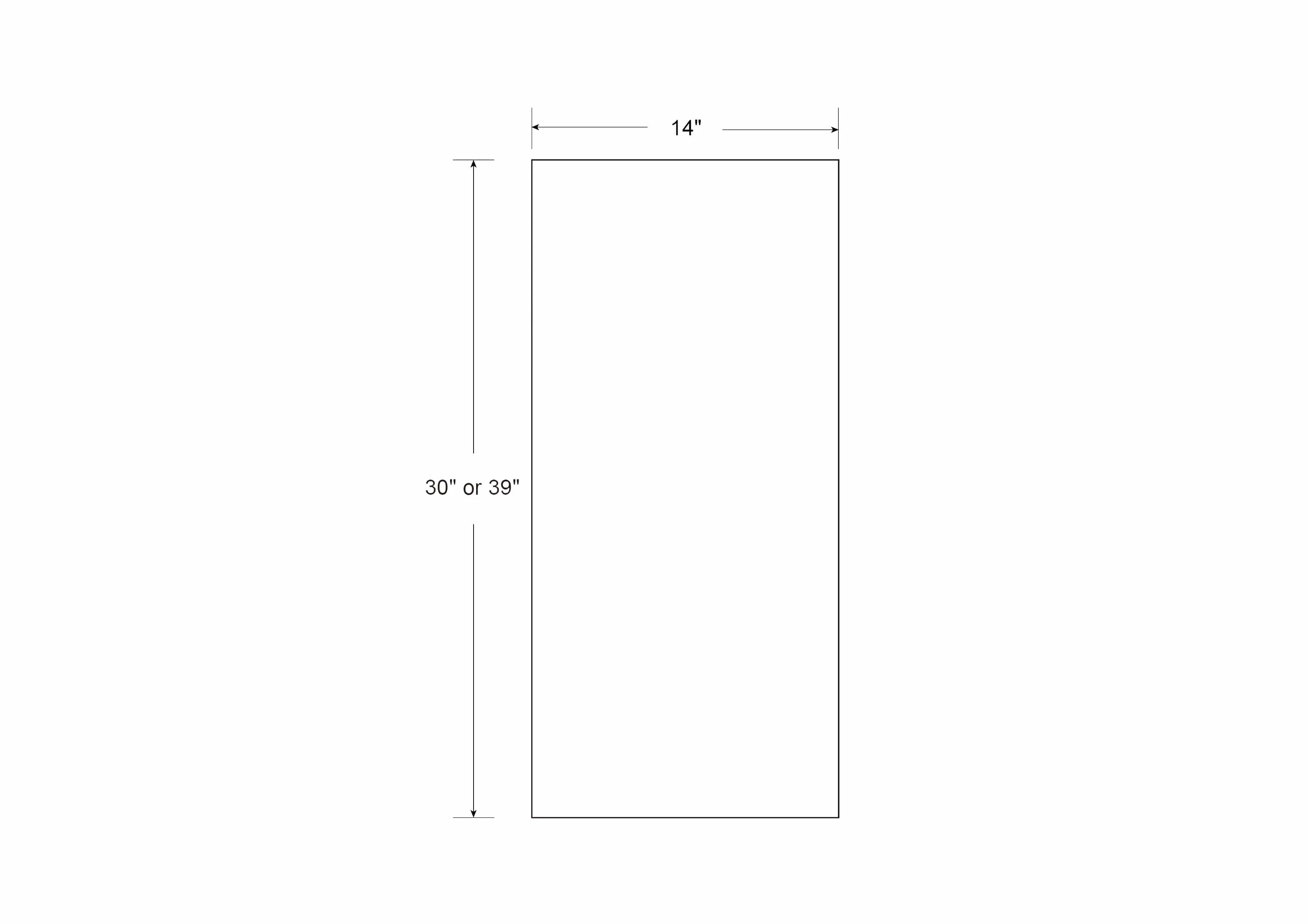39" Tall Custom Color Glass Ready Inset Shaker Wall Cabinet - Double Door 24", 27", 30", 33" & 36" Wide