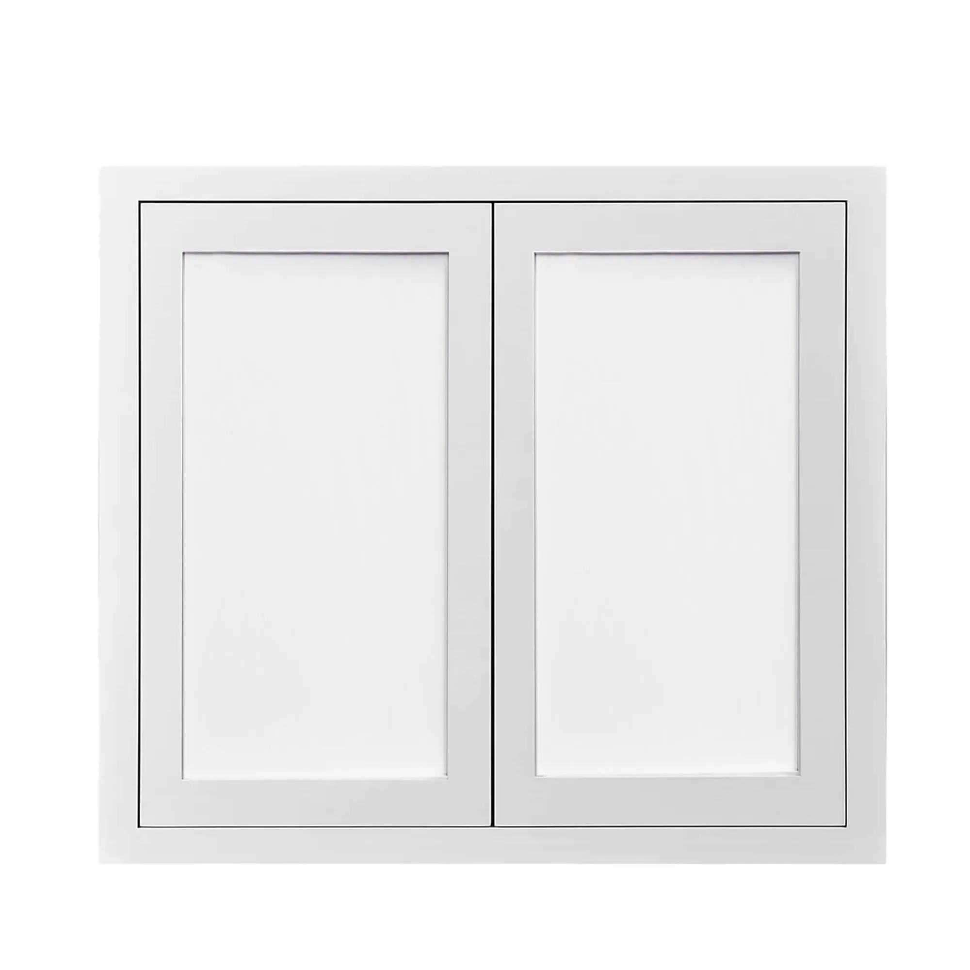 39" Tall Custom Color Glass Ready Inset Shaker Wall Cabinet - Double Door 24", 27", 30", 33" & 36" Wide