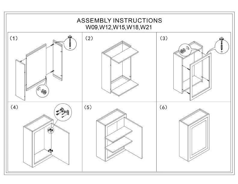 39" Tall Custom Inset Shaker Wall Cabinet - Single Door 9", 12", 15", 18" & 21"