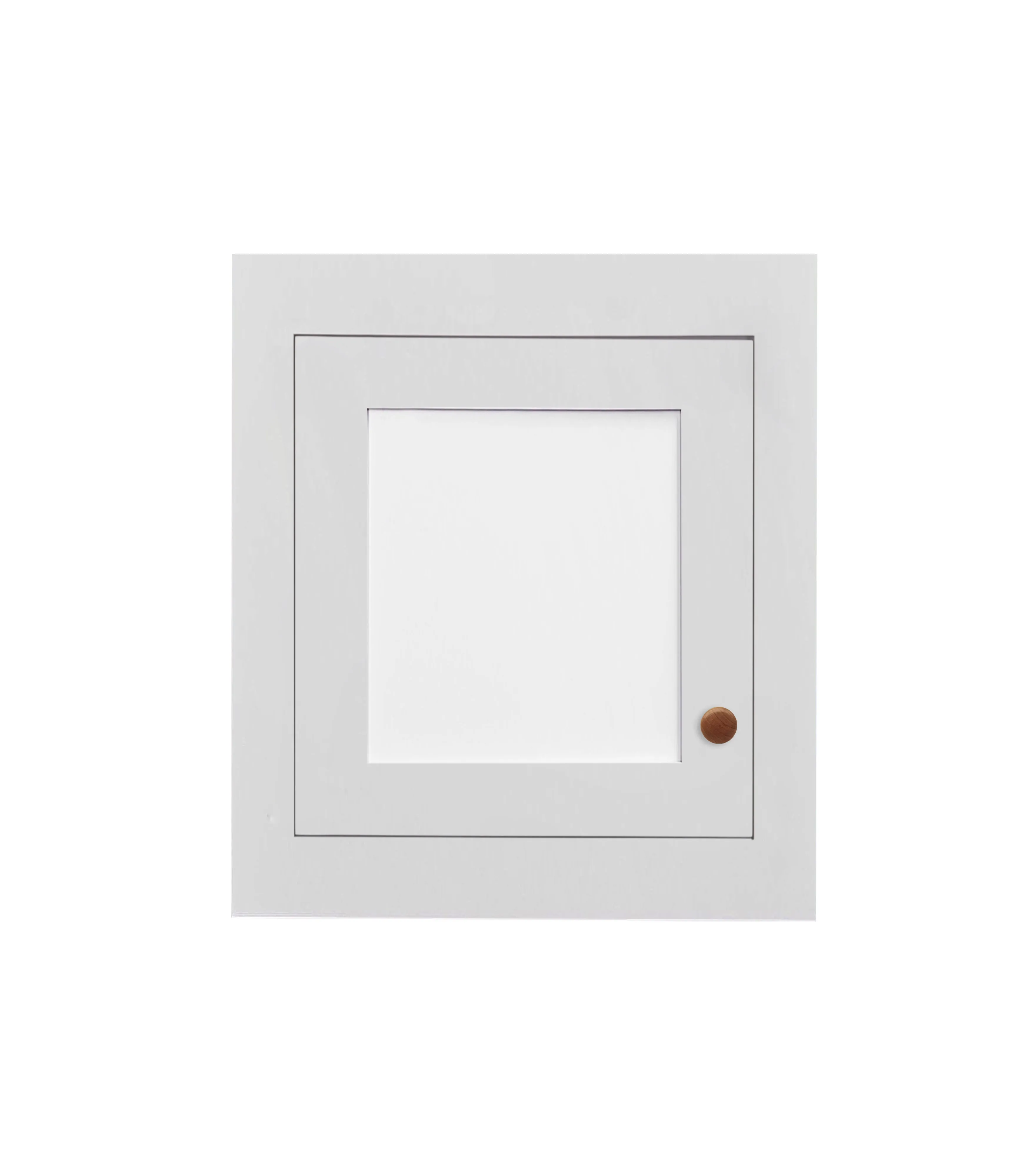 9" Wide Custom Color Glass Ready Inset Shaker Wall Cabinet - Single Door 9", 12", 15", 18", 21", 24" & 27" Tall