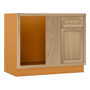 Basket Blind Corner Base (Left or Right) White Oak Inset Shaker Blind 45" Inch - Special Order