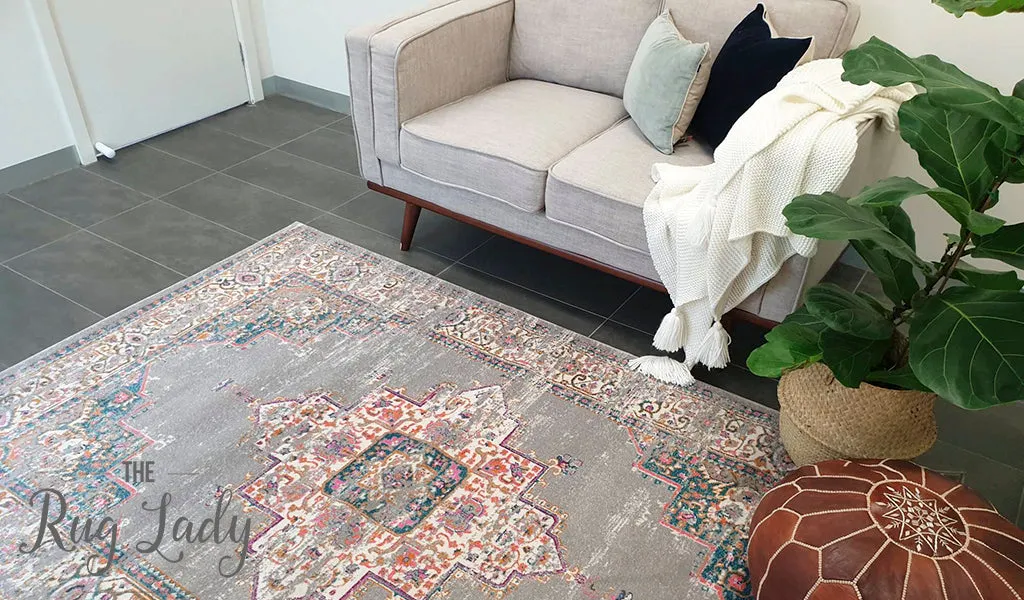 Blake Grey Medallion Transitional Rug