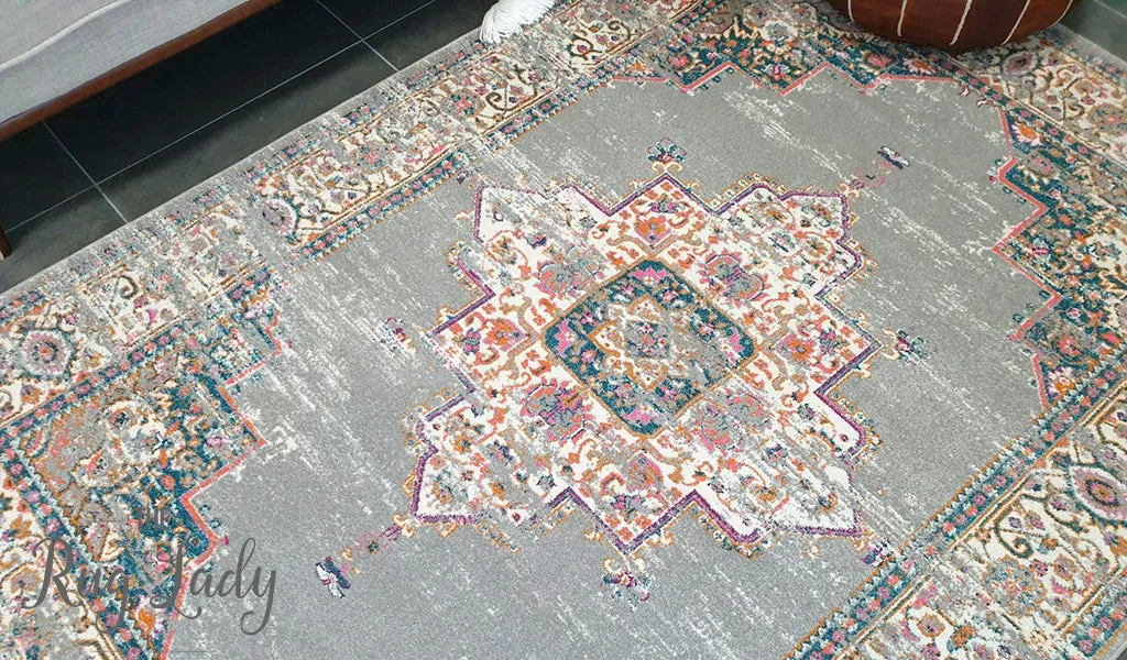 Blake Grey Medallion Transitional Rug