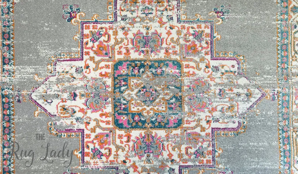 Blake Grey Medallion Transitional Rug