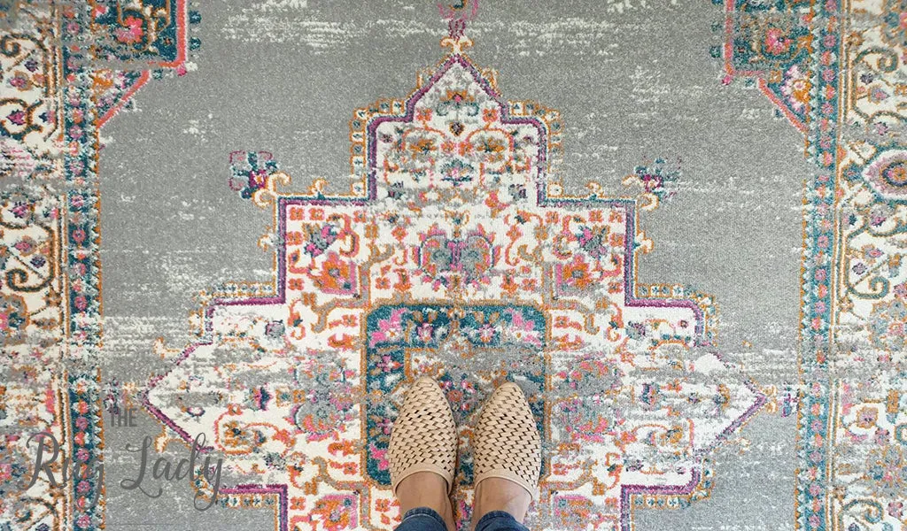 Blake Grey Medallion Transitional Rug