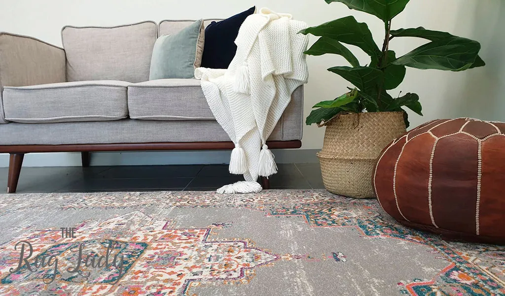 Blake Grey Medallion Transitional Rug