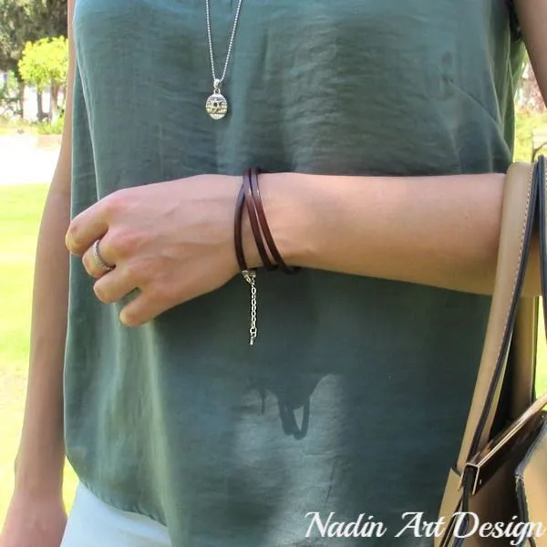 Boho Wrap Bracelet with Custom Initial