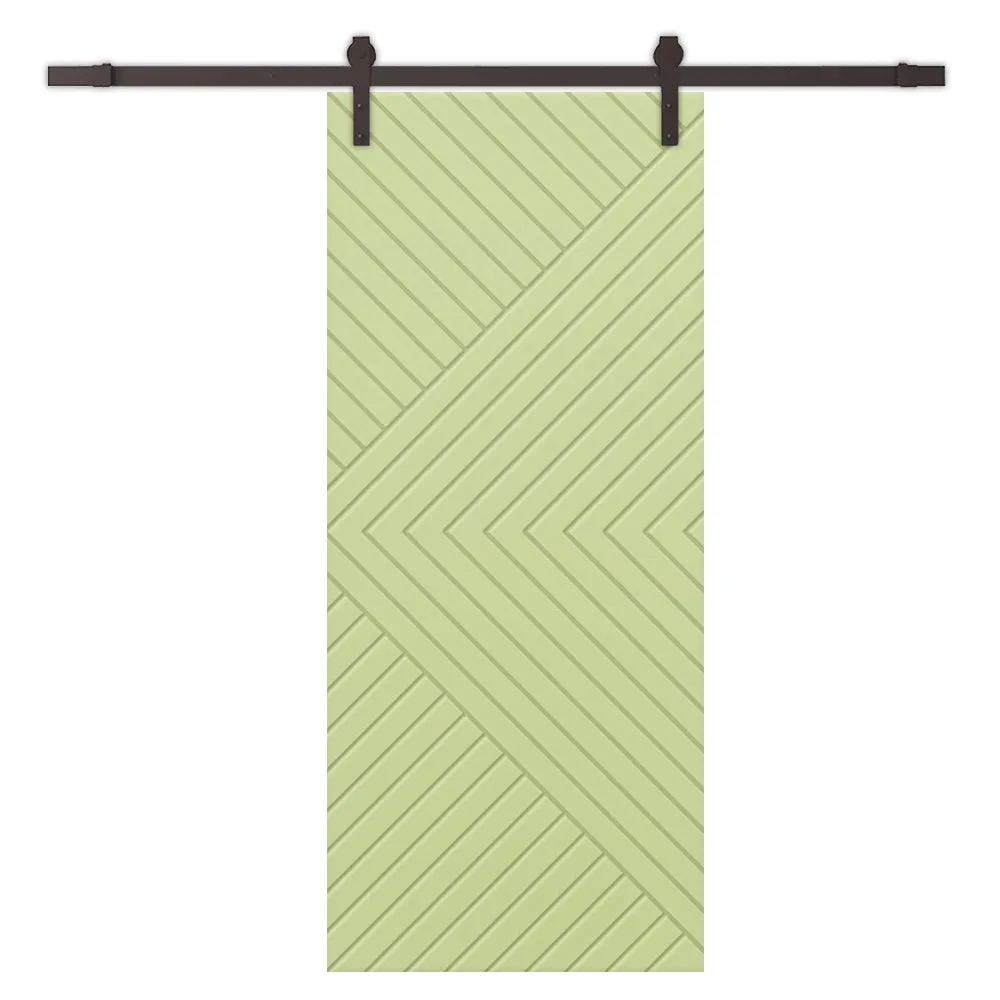 Chevron Arrow Pattern Composite MDF Sliding Barn Door with Hardware Kit