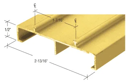 Closet 2-13/16" Deep Mirror Door Track - Bright Gold