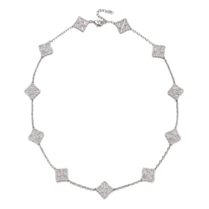 Clustered Cross Floral Adjustable Necklace