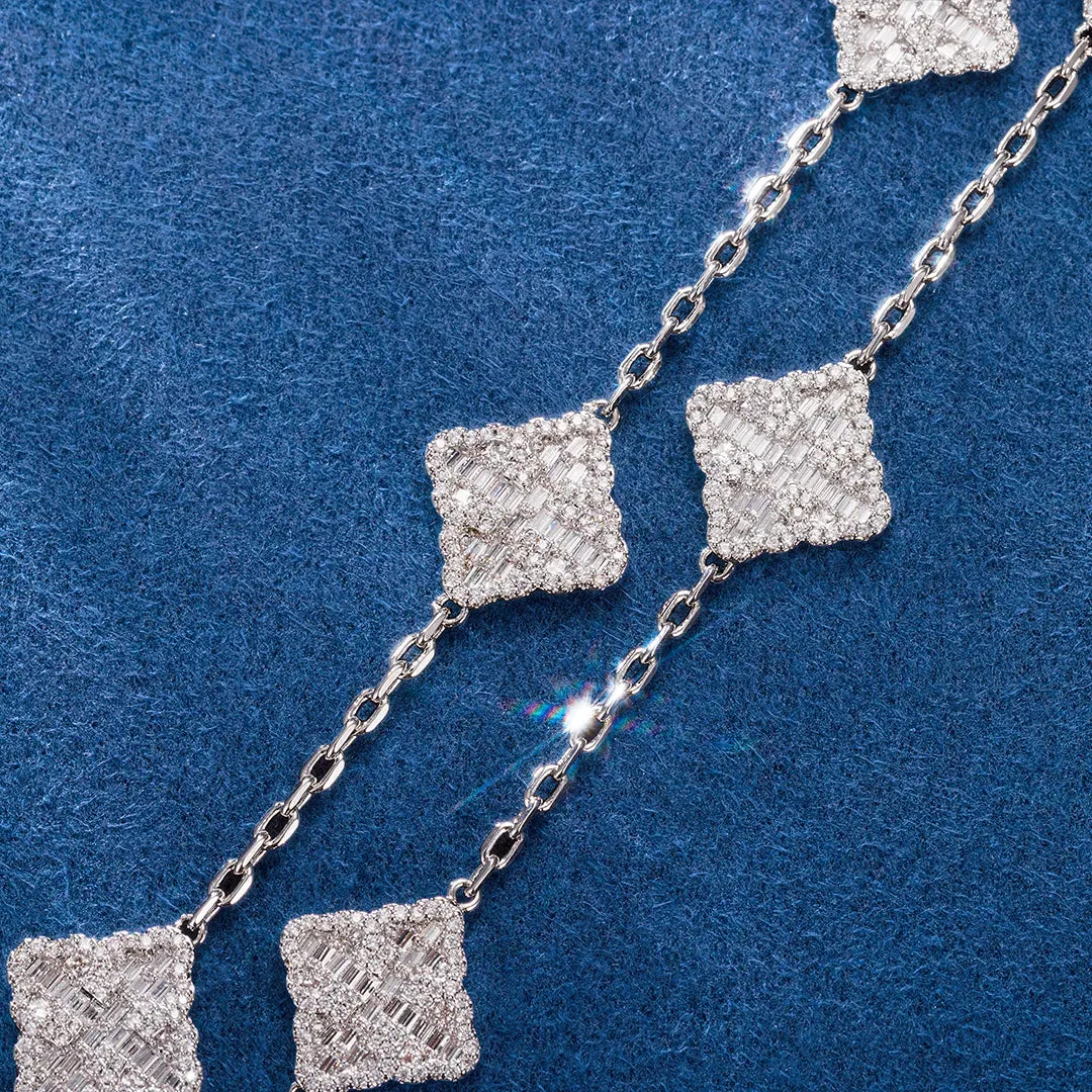 Clustered Cross Floral Adjustable Necklace