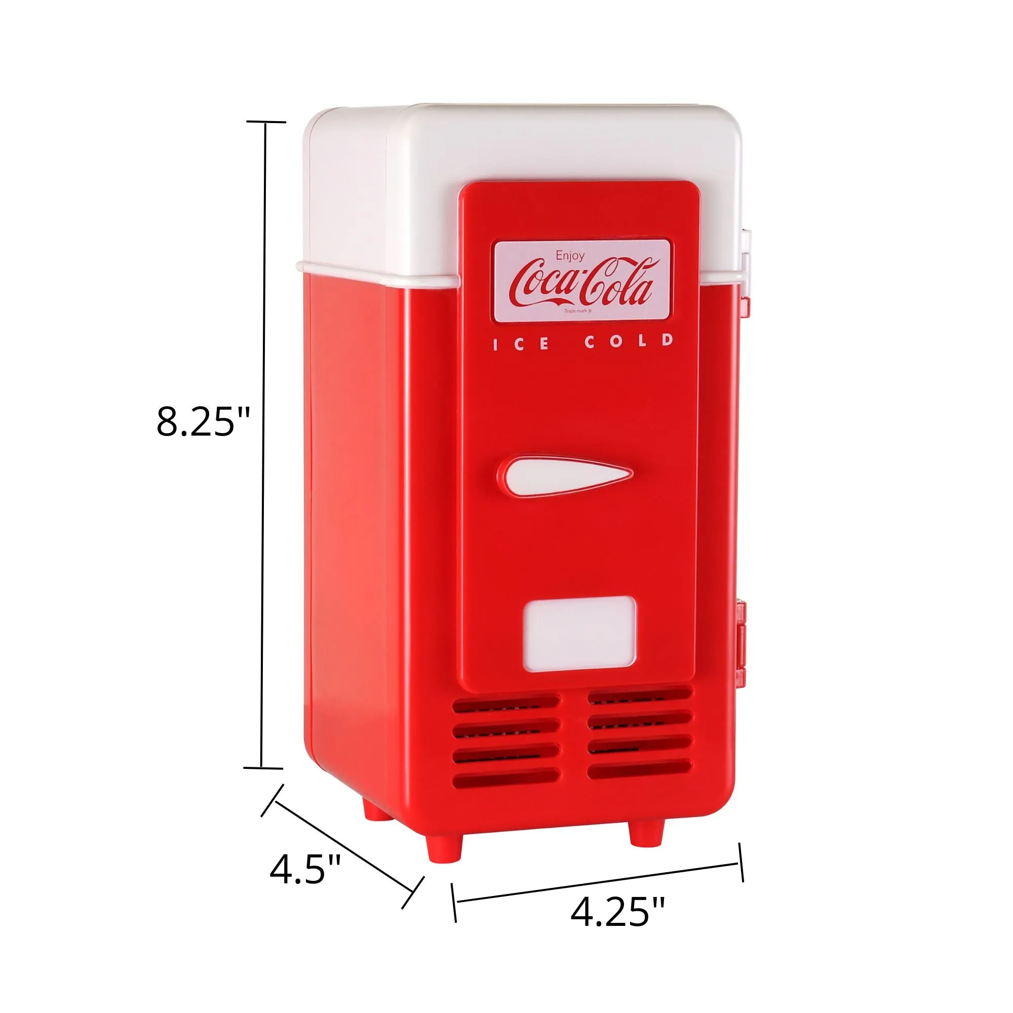 Coca-Cola Single Can Cooler, Red, USB Powered Retro One Can Mini Fridge, Thermoelectric Cooler for Desk, Home, Office, Dorm, Unique Gift for Students or Office Workers