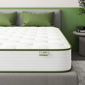 Crystli Full Size Mattress 10 Inch Memory Foam Mattress Hybrid Bed Mattress with Wrapped Innersprings CertiPUR-US Certified Medium Firm Bed-in-a-Box Pressure Relieving Supportive Full Mattress