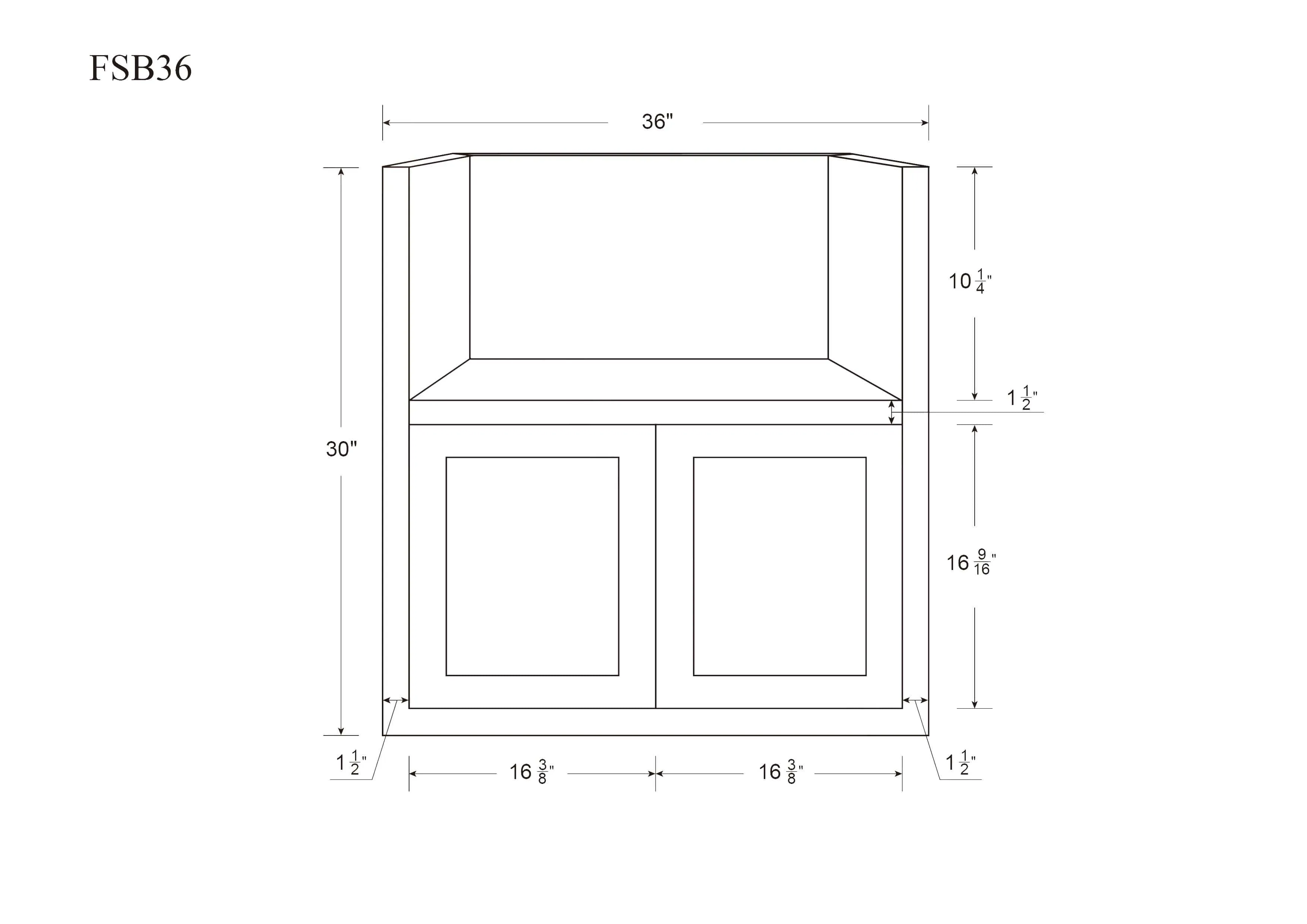 Custom Farm Sink Base Inset Shaker Cabinets 33", 36" & 39"