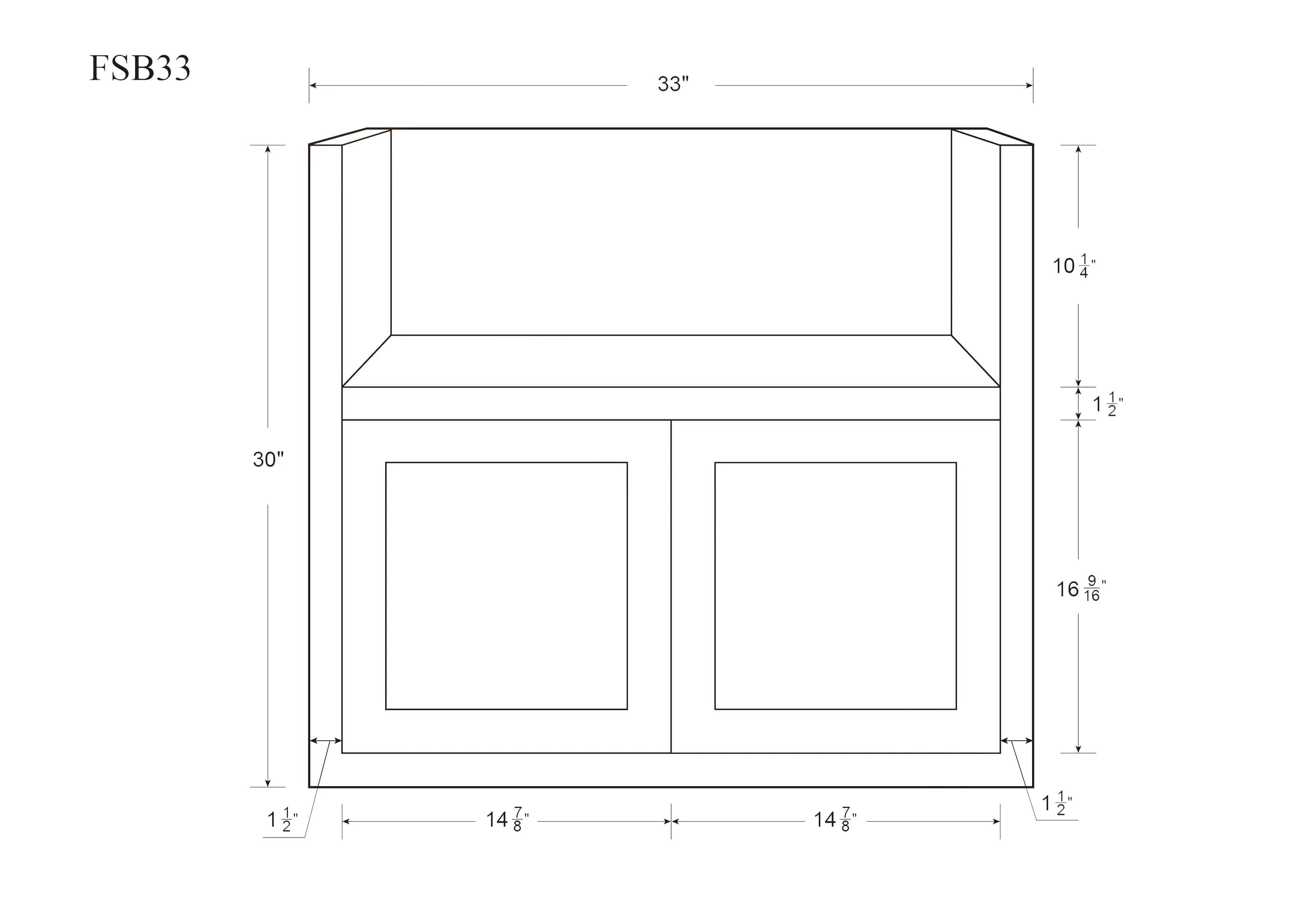 Custom Farm Sink Base Inset Shaker Cabinets 33", 36" & 39"
