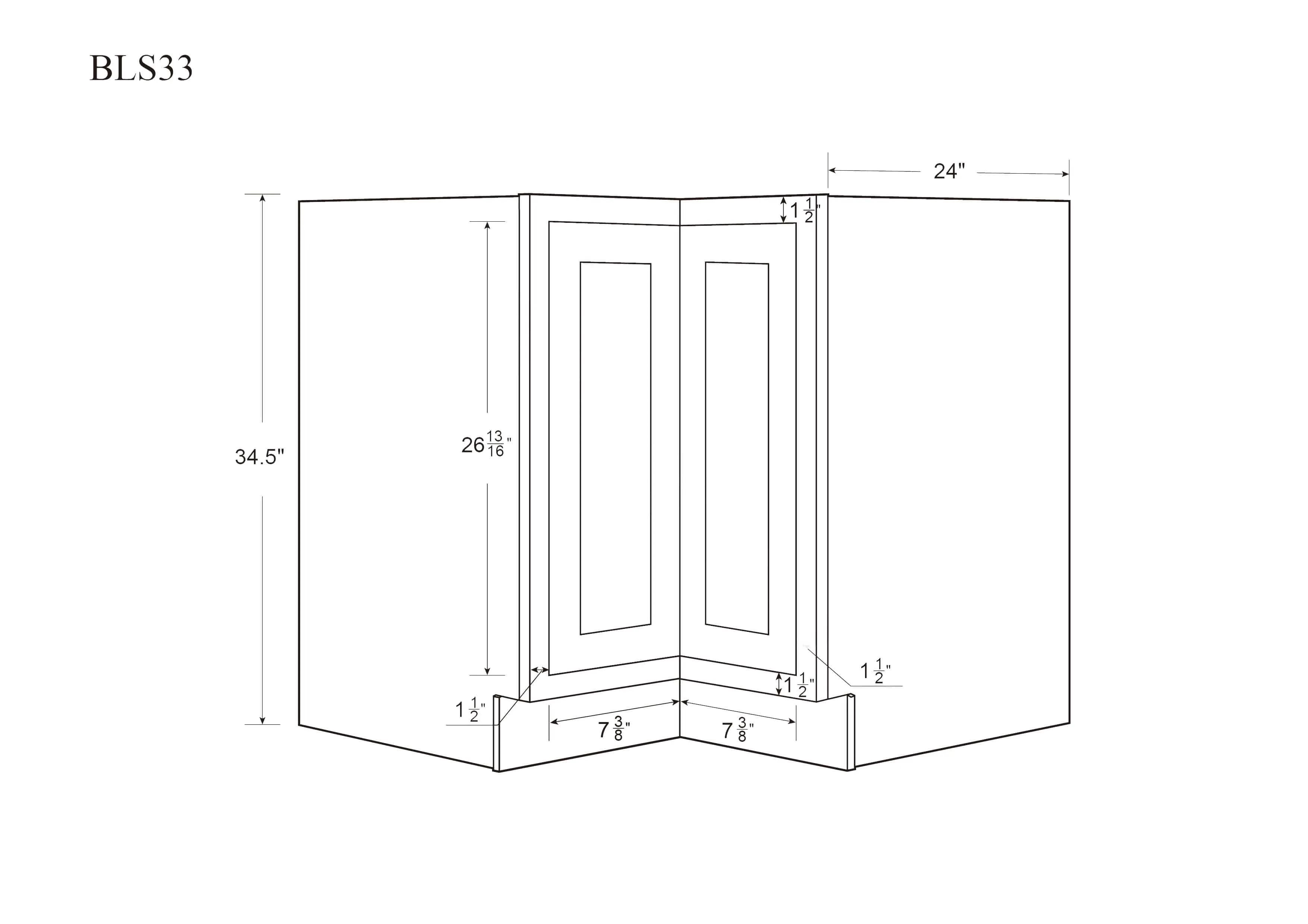 Custom Lazy Susan Base Inset Shaker Cabinets 33" & 36"
