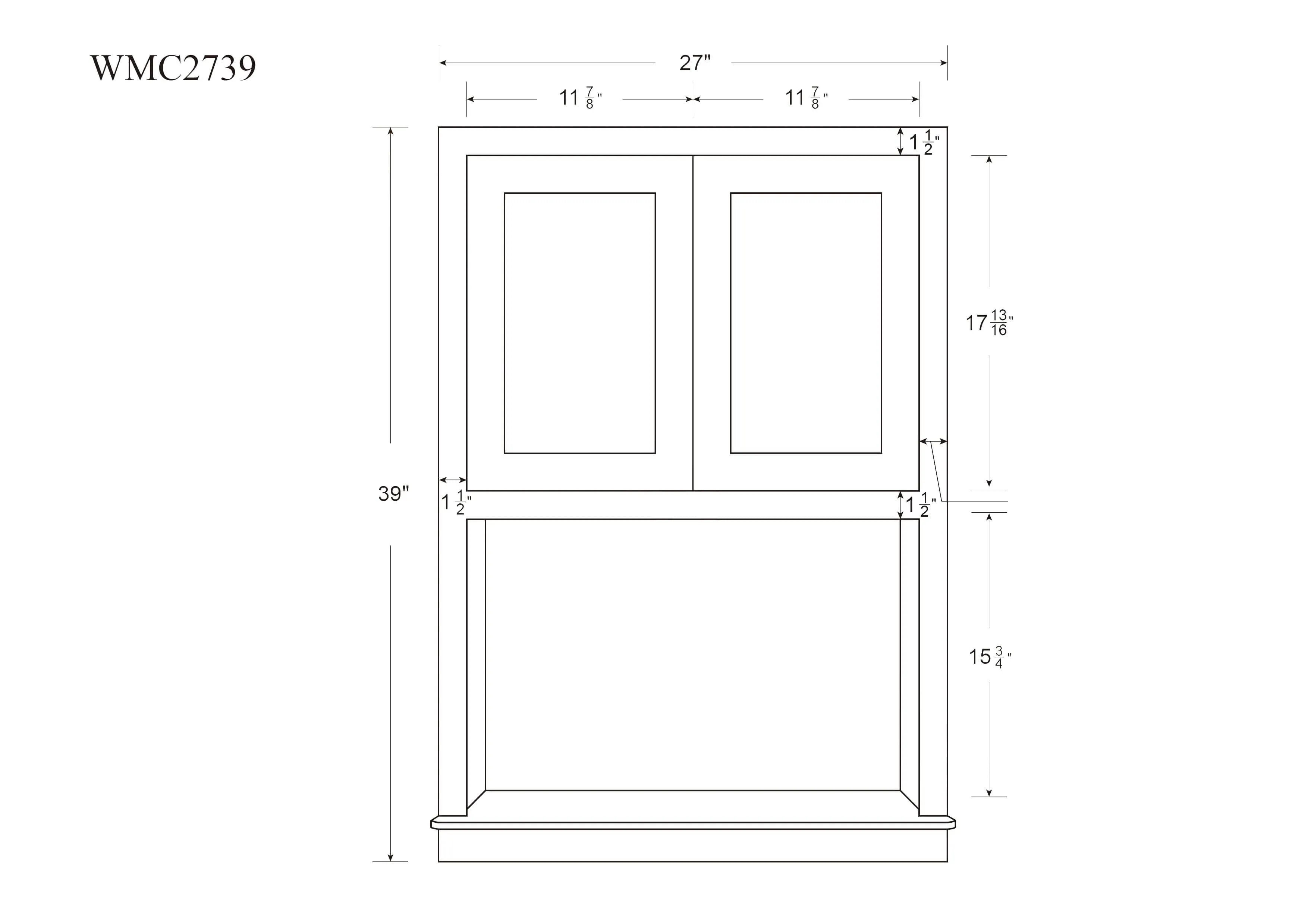 Custom Microwave Cabinet Inset Shaker Wall Cabinet 27" Wide 30" & 39" Tall