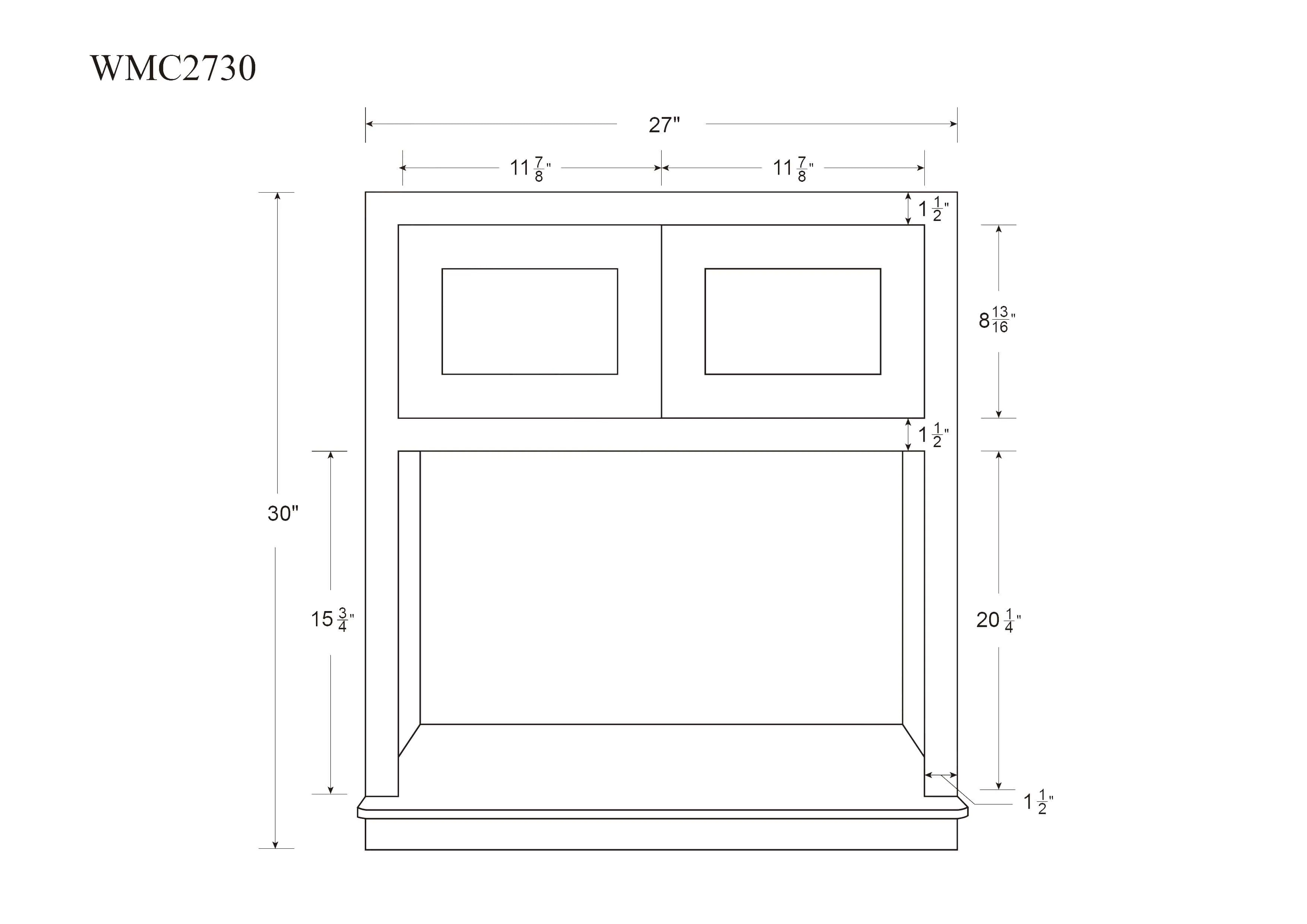 Custom Microwave Cabinet Inset Shaker Wall Cabinet 27" Wide 30" & 39" Tall