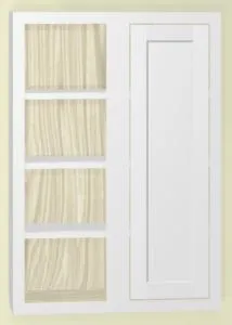 Custom Oak Blind Corner Wall Inset Cabinet 27" Wide by 9", 12" 15", 18", 21", 24", 27", 30", 33", 36", 39  and 42" Tall