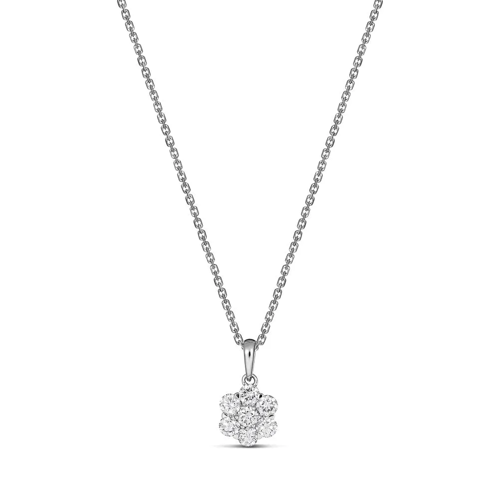 Daisy Diamond Pendant | White Gold