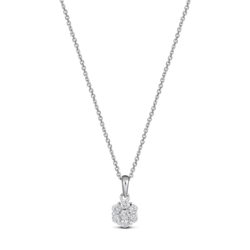 Daisy Diamond Pendant | White Gold