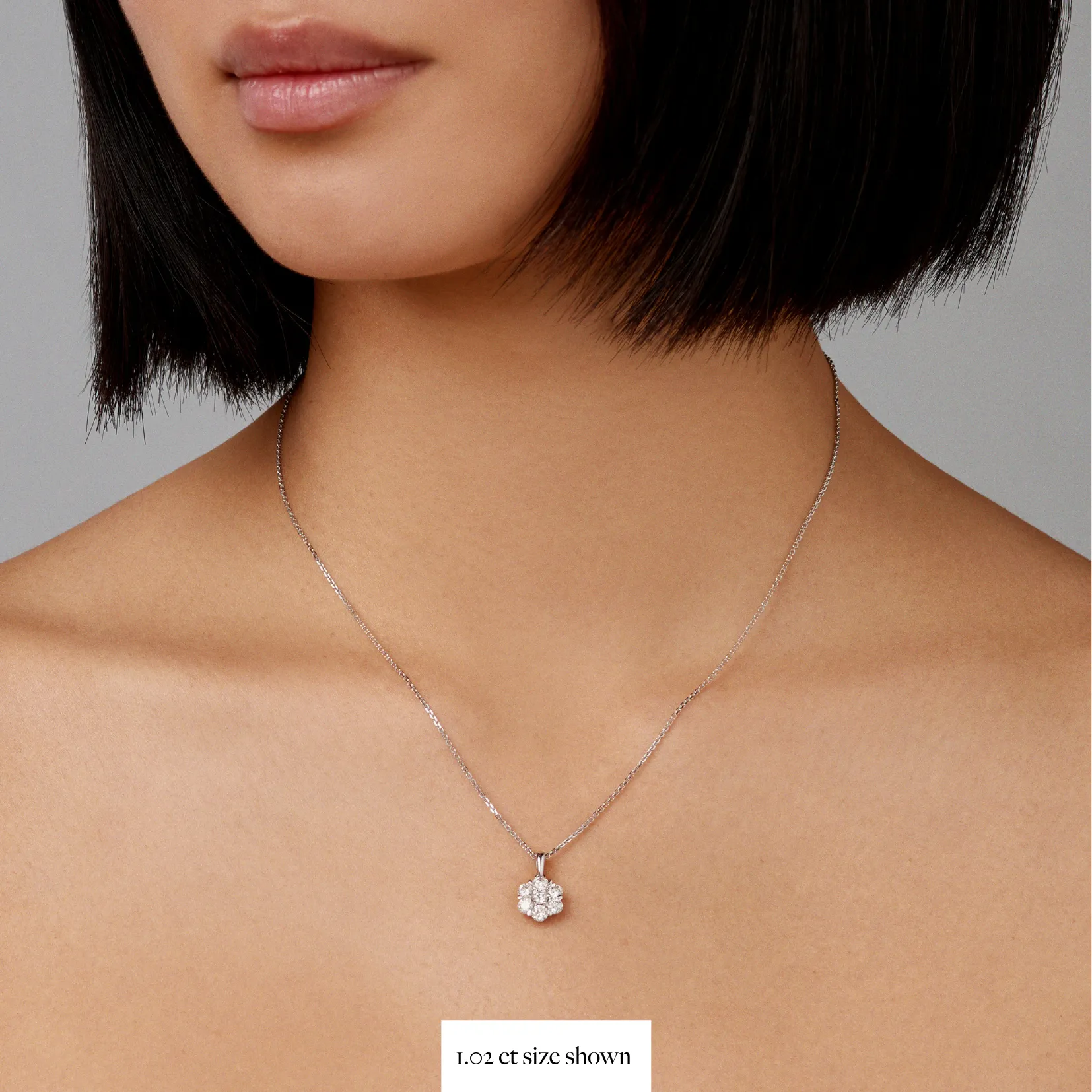 Daisy Diamond Pendant | White Gold