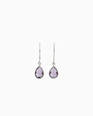 Dewdrop Stone Earrings - Amethyst