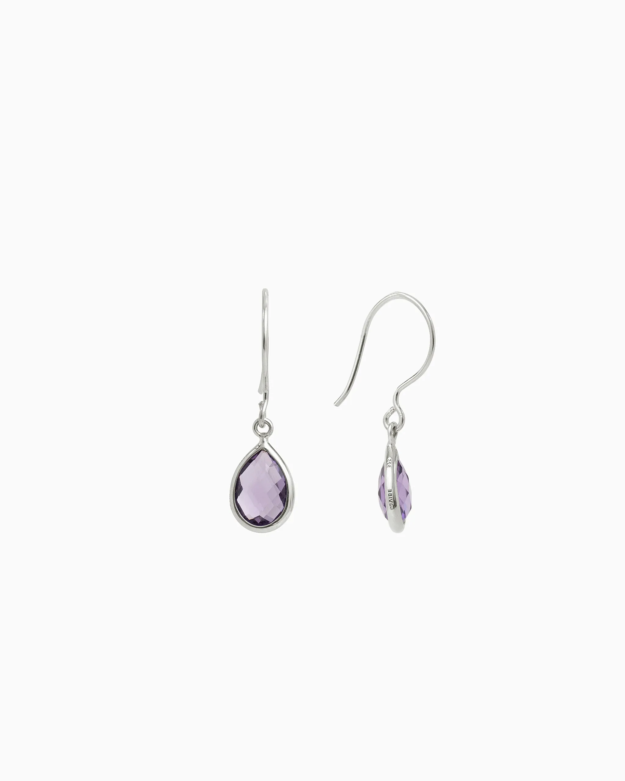 Dewdrop Stone Earrings - Amethyst