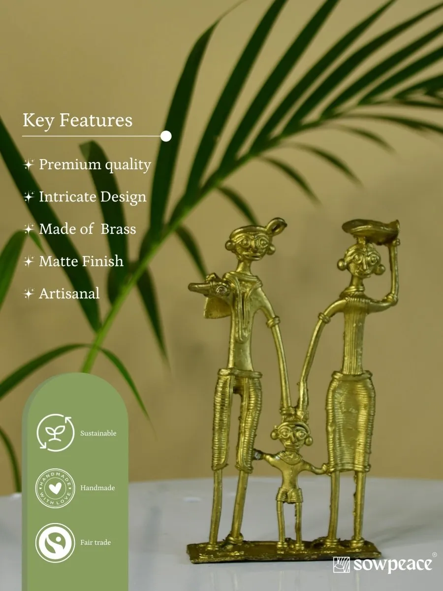 Dokra Family T1: Handcrafted Brass Tabletop Decor Masterpiece
