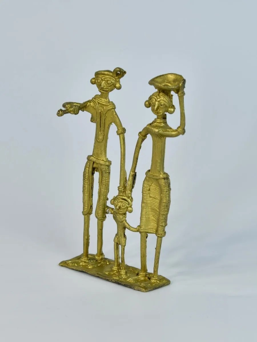Dokra Family T1: Handcrafted Brass Tabletop Decor Masterpiece