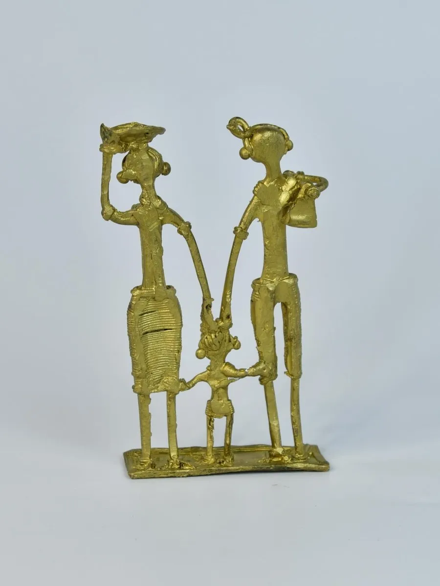 Dokra Family T1: Handcrafted Brass Tabletop Decor Masterpiece