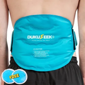 DUKUSEEK Gel Ice Pack for Back Injuries and Pain Relief-with Reuseable Gel Packs and Detachable Straps- for Lower Back, Lumbar, Hip